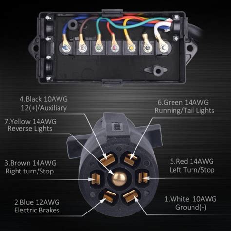 7-way molded trailer plug with junction box near 45424|7 way trailer plug box.